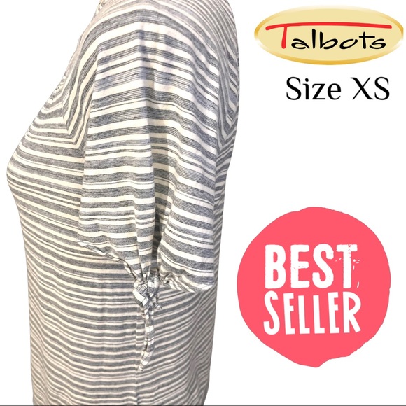 Size X Small blue and white shirt by TALBOTS - Picture 4 of 6